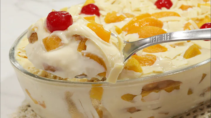 Pavê de Pêssego com Chocolate Branco já Faça essa Sobremesa