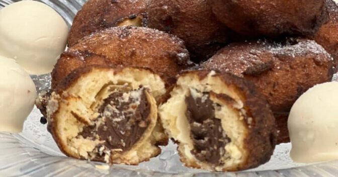 Lanche: Bolinho de Chuva Recheado Com Bombom