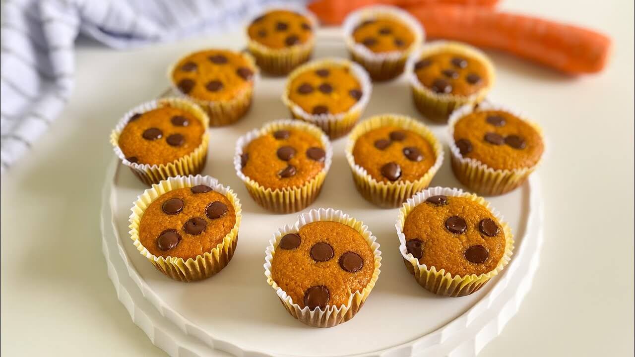 Bolinhos de Cenoura Fit Sem Leite e Sem Glúten 