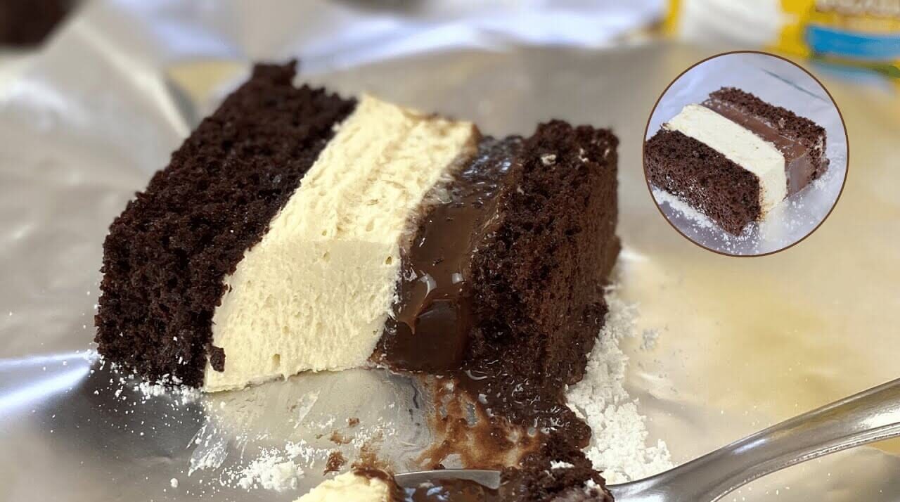 Bolo Gelado de Chocolate e Ninho com Brigadeiro 