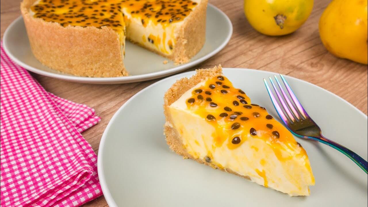 Cheesecake de Maracujá Sem Forno e Sem Gelatina 