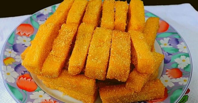 Receitas Rápida e Fácil: Polenta Frita Crocante Por Fora e Macia Por Dentro