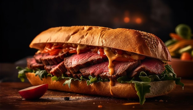 Sanduíche de Rosbife Caseiro com Molho de Queijo tipo Arby’s 