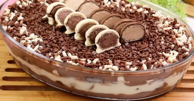 Sobremesas Doces: Pavê de Bombom com Creme de Ninho e Chocolate