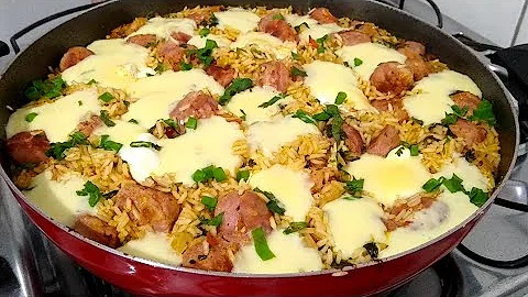 Arroz Cremoso com Linguiça - Deliciosa e Fácil de Fazer