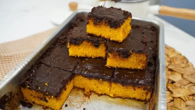 Bolo de Cenoura com Casquinha Crocante de Chocolate