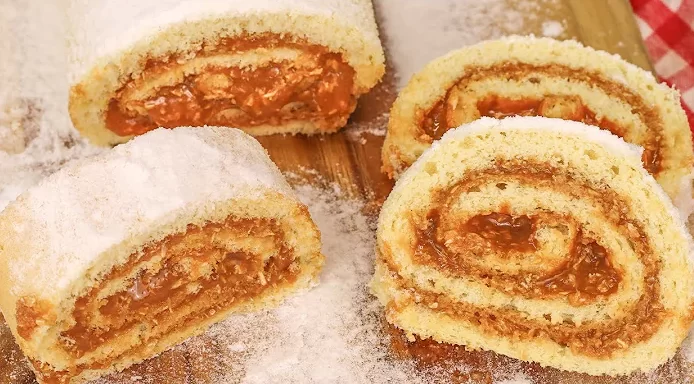 Rocambole de Doce de Leite Receita Fácil e Deliciosa