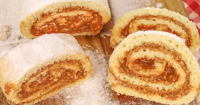 Lanche: Rocambole de Doce de Leite: Receita Fácil e Deliciosa