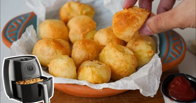 Lanche: Bolinhas de Batata na Air Fryer Feitos em 15 Minutos