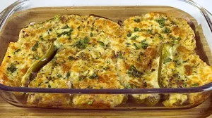 Pimentão Recheado com Purê de Batata e Calabresa Veja