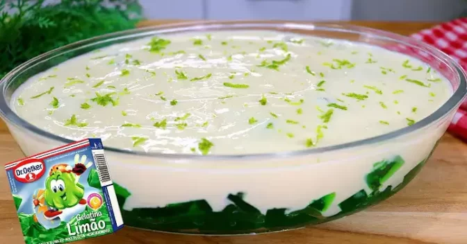 Sobremesas Doces: Sobremesa Refrescante de Gelatina com Mousse de Limão Veja