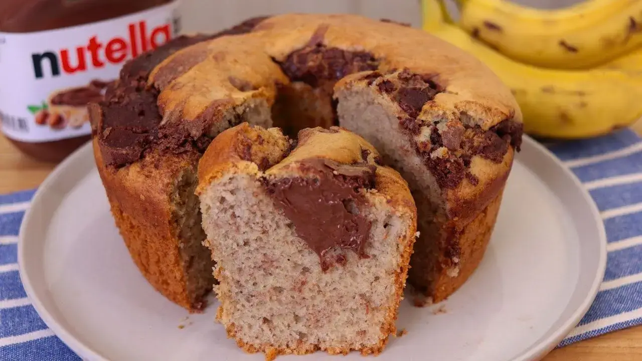 Bolo de Banana com Nutella de Liquidificador o Bolo Perfeito
