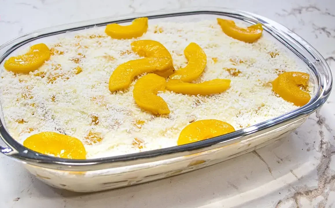 Pavê de Pêssego Cremoso: A Sobremesa Perfeita, Fácil e Deliciosa