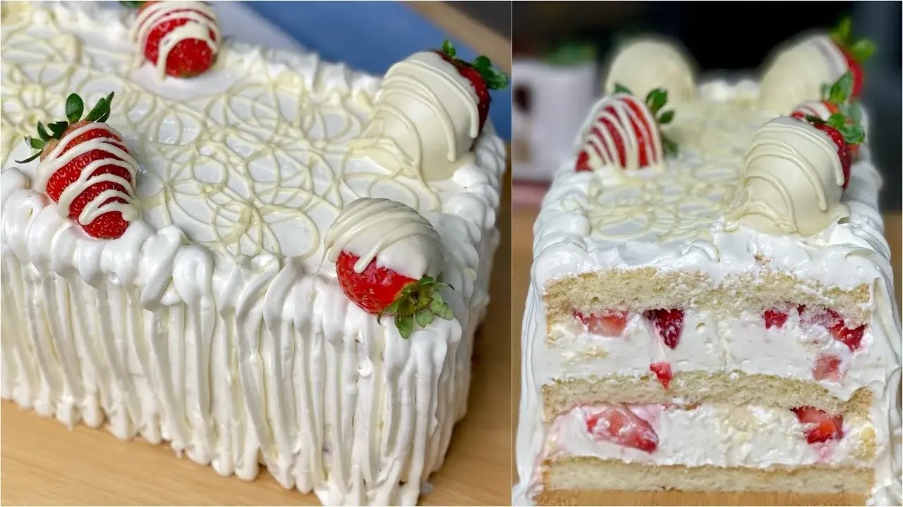Como Fazer um Bolo de Chocolate Branco com Morangos Perfeito