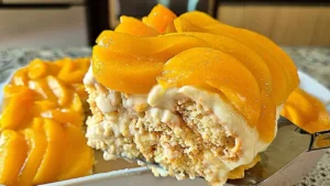 Pavê de Limão com Pêssego Cremoso para a Ceia