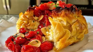 Trouxinha de Filo com Catupiry e Tomate Assado