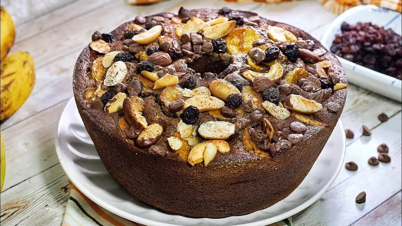 Bolo Fit Sem Glúten Sem Lactose e Sem Açúcar com Banana, Aveia e Chocolate