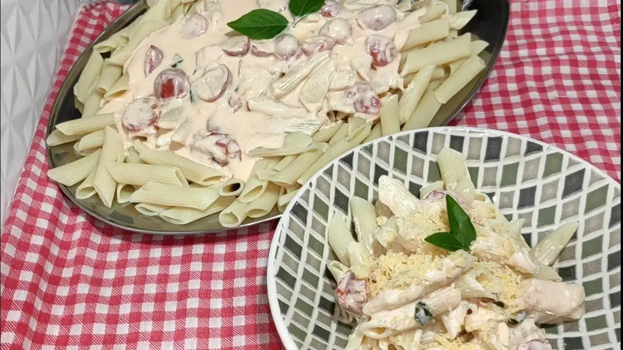 Macarrão Penne ao Molho de Iogurte Sem Lactose Cremoso e Leve