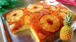 Bolo de Abacaxi Caramelizado com Massa Muito Fofinha