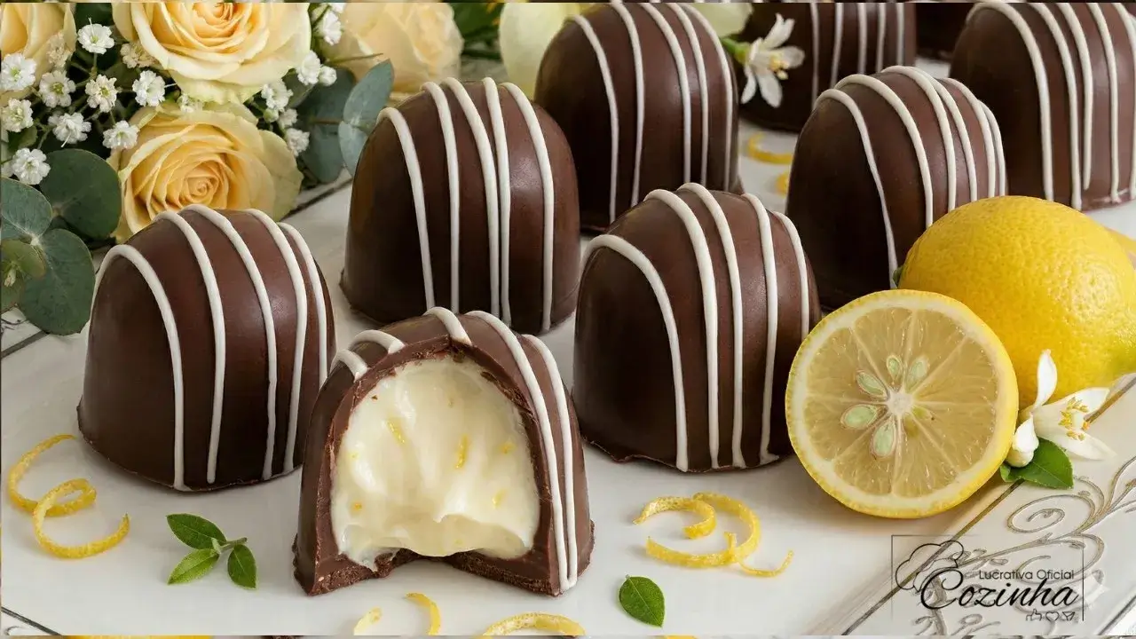 Trufa de Limão com Casquinha de Chocolate e Recheio Cremoso Fácil de Fazer