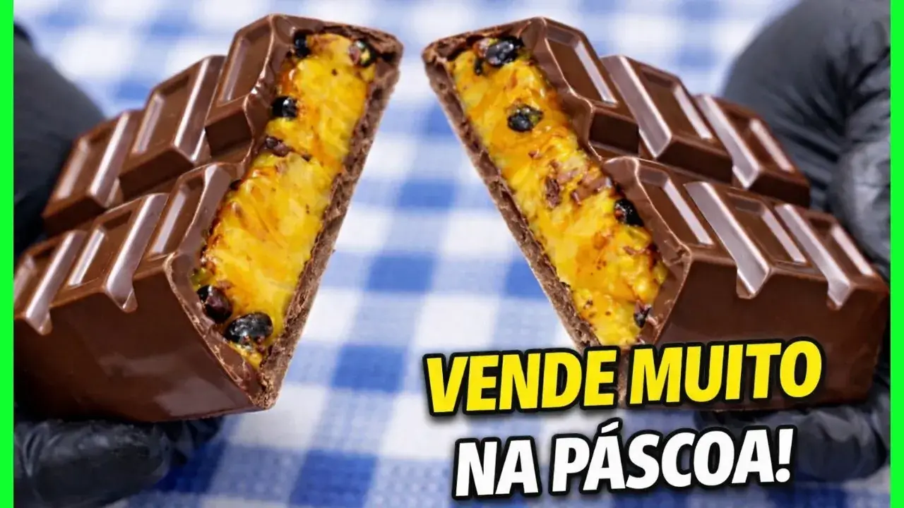 Barra de Chocolate Recheada para Vender com 4 Sabores e Ótimo Lucro