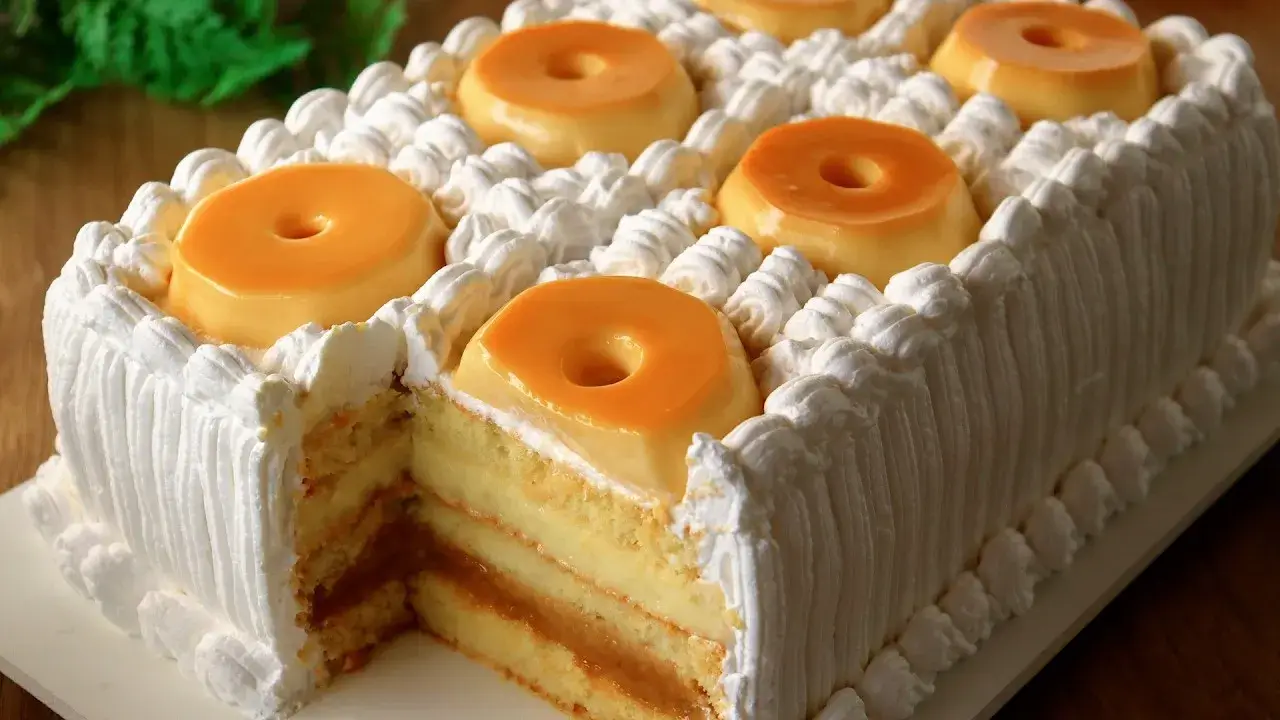 Bolo Pudim Cremoso com Camadas Perfeitas e Recheio de Doce de Leite
