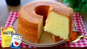 Bolo de Maizena com Creme de Leite Fofinho e Amanteigado