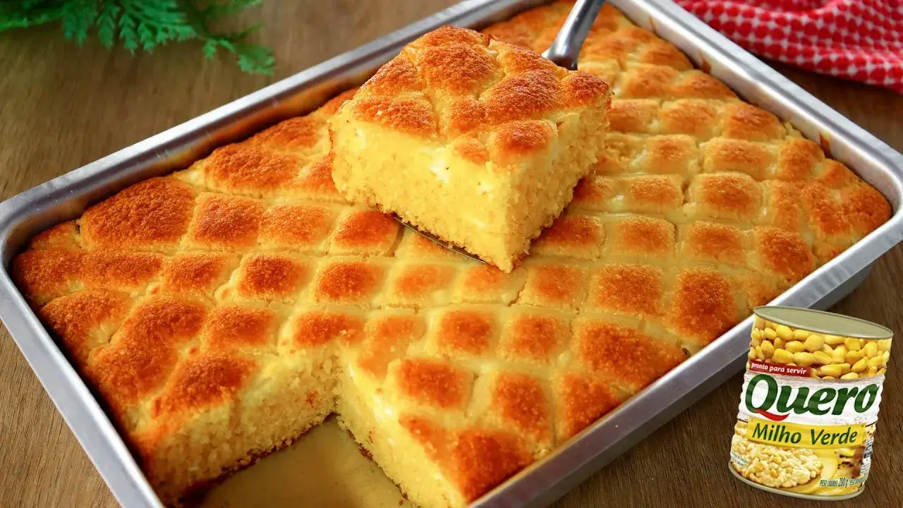 Bolo de Milho de Latinha com Requeijão Fofinho e Cremoso para Fazer no Liquidificador