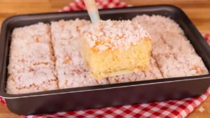Bolo gelado de coco fofinho com calda cremosa fácil de fazer