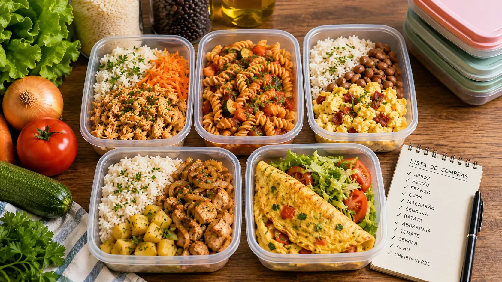 Como montar marmitas econômicas para a semana gastando menos de R$ 80 e sem comer a mesma coisa todo dia