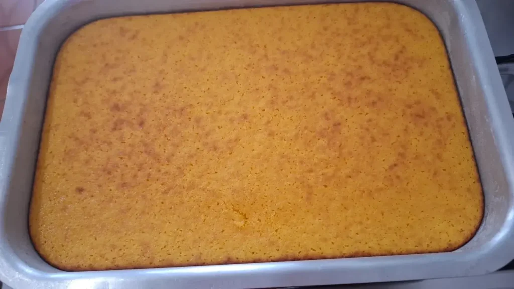 Massa do bolo assada